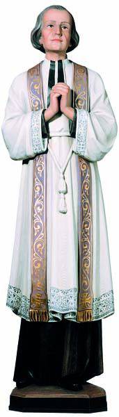 Hand Carved in Linden Wood or fiberglass St. John Vianney Statue | Made in Italy