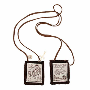 Catholic Holy Figure Saint Scapular (Traditional Brown)