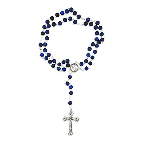 Deluxe Glass Bead Rosary (Blue)