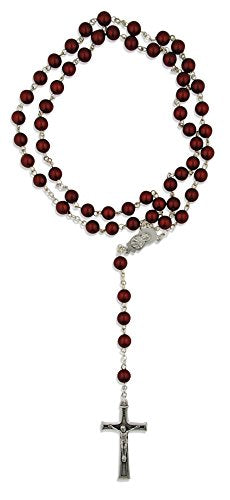 Colorful Italian Catholic Rosary - Brown