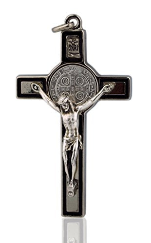3" St. Benedict Crucifix (Silver-Black)