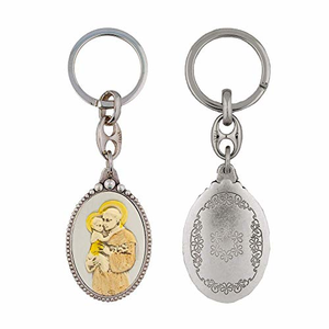 Premium Assorted Holy Figure Keychain (Saint Anthony- Jesus on Left)