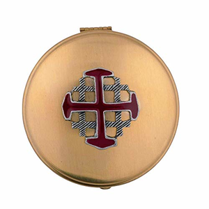 Brass Pyx-Jerusalem Cross Applique