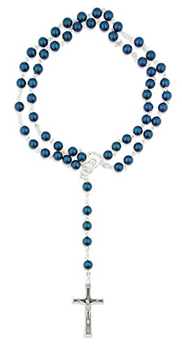 Colorful Italian Catholic Rosary - Blue