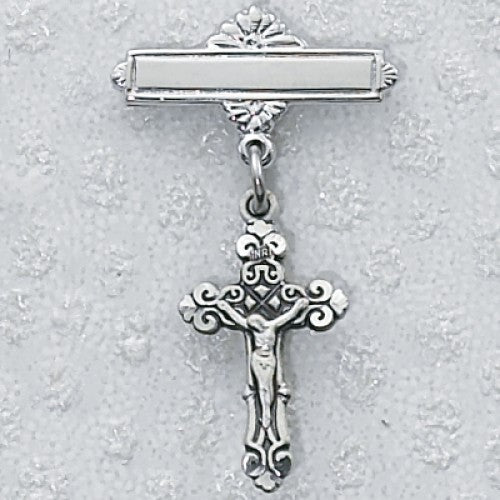Sterling Silver Crucifix Baby Pin