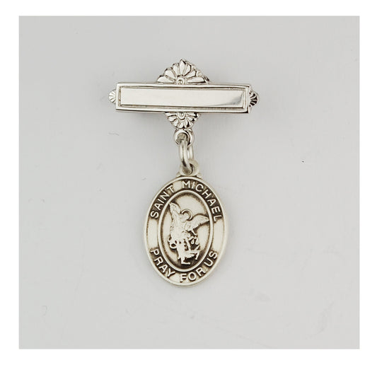 Sterling St Michael Baby Pin Boxed