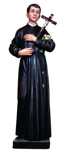 Hand Carved in Linden Wood St. Gerard Majella Statue | Made in Italy