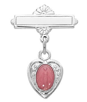 Sterling Pink Miraculous Baby Pin Boxed
