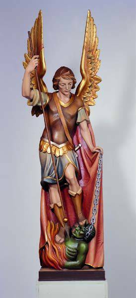Hand Carved in Linden Wood or Fiberglass St. Michael Statue | Made in Italy
