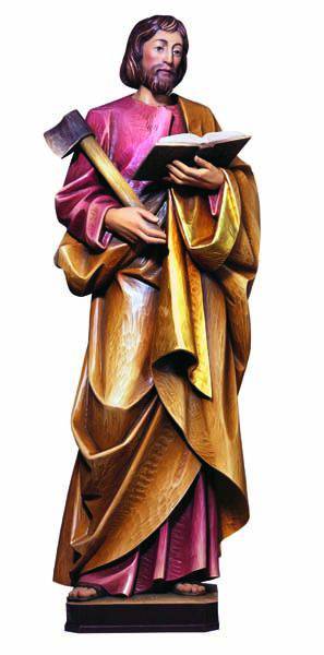 Hand Carved in Linden Wood or Fiberglass St. Matthew the Apostle Statue | Made in Italy