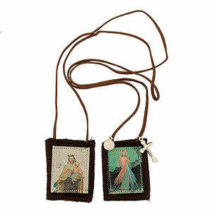 Catholic Holy Figure Saint Scapular (Divine Mercy / Our Lady of Mt Carmel)