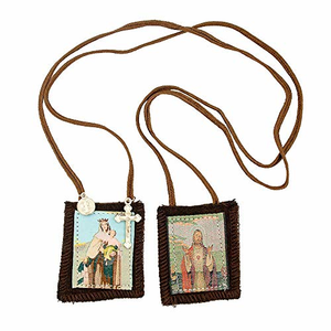 Catholic Holy Figure Saint Scapular (Saint Heart / Our Lady of Mt Carmel)