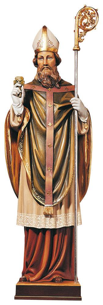 Hand Carved in Linden Wood St. Patrick 8" Statue Colored | Made in Italy