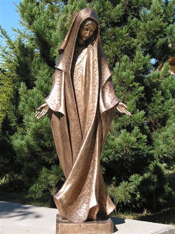 Hand Carved in Linden Wood Bronze Assumption Statue | Made in Italy