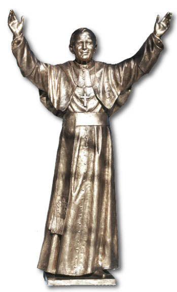 600/133 5' Pope John Paul II Full Round Figure Cast In Bronze | Made in Italy
