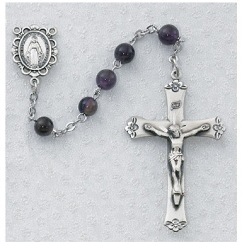 GENUINE AMETHYST ROSARY, Beautifulc Purple Rosary