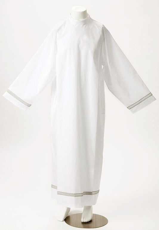 Tergal Alb in Slightly Off-White | Lightweight Italian Clergy Vestment for Mass and Liturgy - X-Large