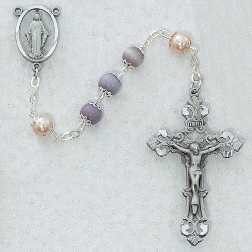 7MM AMETHYST/PEARL ROSARY