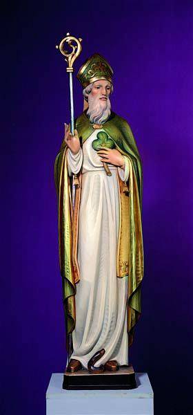 Hand Carved in Linden Wood St. Patrick Statue | Made in Italy