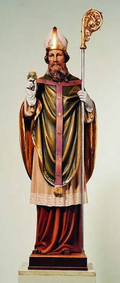 Hand Carved in Linden Wood or Fiberglass St. Patrick Statue | Made in Italy