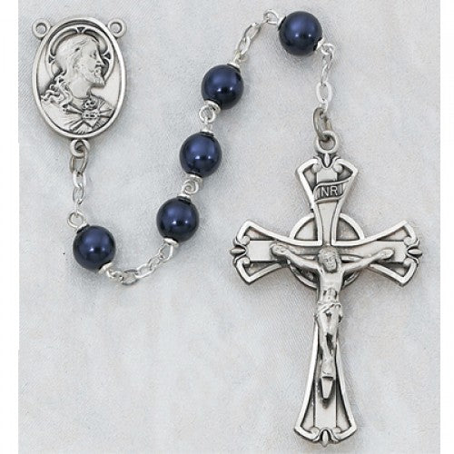 7MM BLUE METALLIC ROSARY