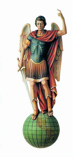 Hand Carved in Linden Wood or Fiberglass St. Michael 3/4 Wall Relief | Made in Italy