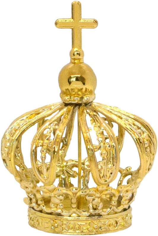 Royal Gold May Crowning Crown for Mary Figurine – 2" x 1.5" with Pin