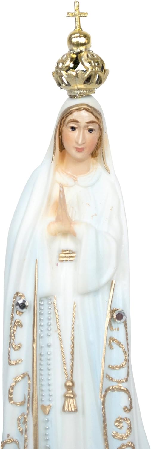 Hand Painted Our Lady of Fatima Statue - Made in Fatima (4.5", Painted Eyes)