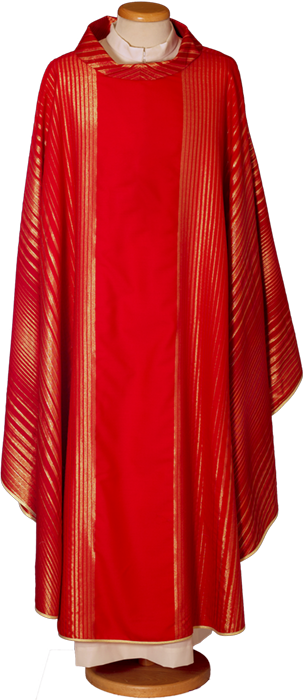 Striped Lurex Wool Chasuble – Lightweight, Elegant Liturgical Vestment with Subtle Shine for Catholic Ceremonies