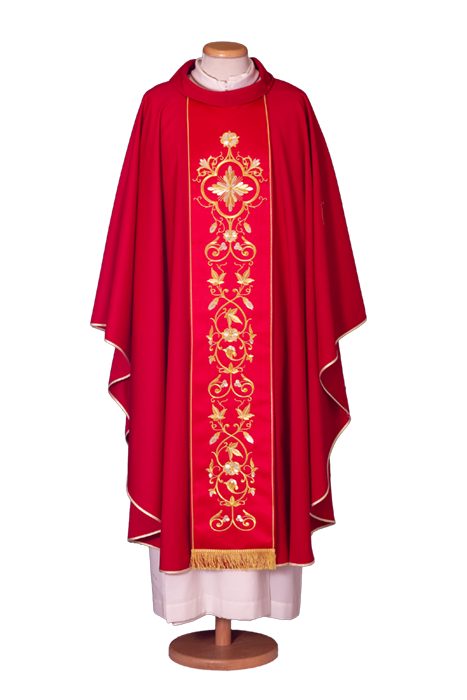 Elegant Wool Chasuble with Classic Embroidered Stole – Traditional Catholic Liturgical Vestment for Mass and Celebrations