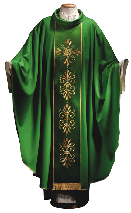 Elegant Wool Chasuble with Classic Embroidered Stolon – Traditional Liturgical Vestment for Catholic Celebrations