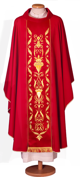 Elegant Wool Chasuble with Classic Embroidered Stole – Traditional Catholic Vestment for Liturgical Celebrations