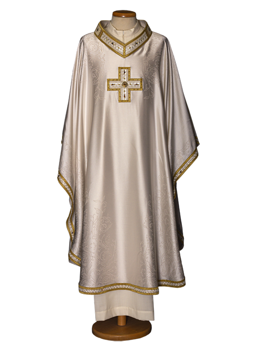 Celestial Grace Chasuble – Lightweight Viscose Acetate Vestment with Swarovski Accents and Exclusive Gamma Design