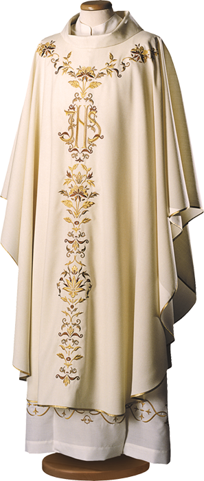 Pure Wool Chasuble with Classic Shoulder Embroidery – Elegant Liturgical Vestment for Catholic Mass and Celebrations