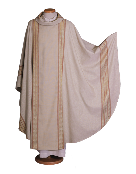 Chasuble in Lurex Wool and Acrylic – Elegant Textured Vestment with Unique Fabric for Solemn Liturgical Celebrations