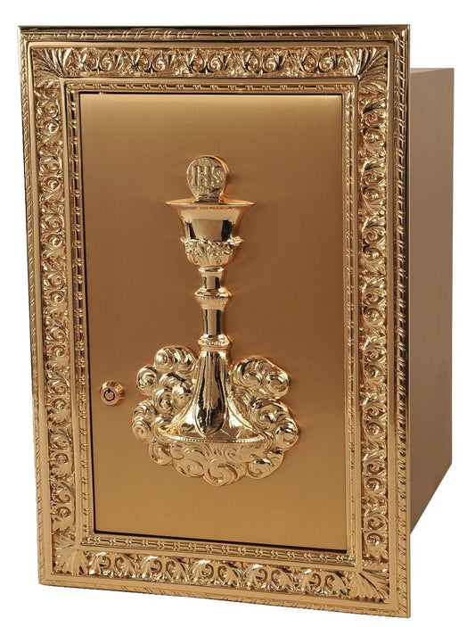 Wall Mount Tabernacle | Bronze with Steel Housings | High Polish Bronze Finish