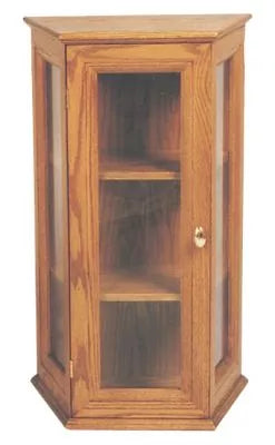 The Faithful Oak Ambry with Glass Panels, Adjustable Shelves, and Brass Lock for Reverent Display