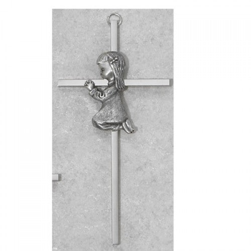 6" SILVER GIRL CROSS