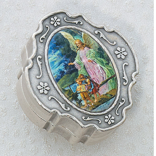 SILVER BOX W/GUARD ANGEL ENAME
