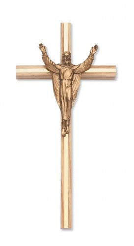 10" OAK RISEN CRUCIFIX