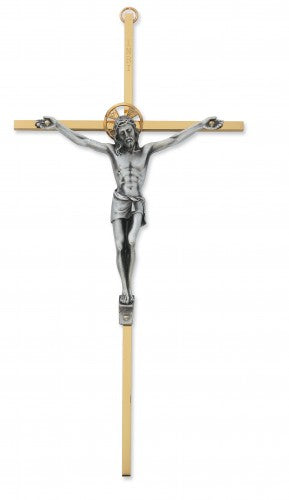 10" TUTONE BRASS CRUCIFIX