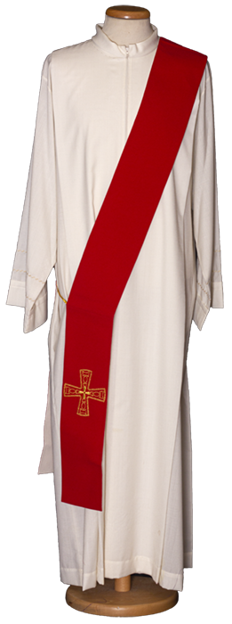 Two-Tone Deacon Stole – 100% Polyester, Lightweight and Embroidered for Everyday Liturgical Use