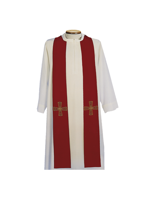 Two-Tone Stole – Lightweight 100% Polyester with Elegant Embroidery for Everyday Liturgical Use