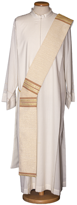 Deacon Stole in Wool, Acrylic, and Lurex with Gold Accents – Elegant Liturgical Vestment with Textured Fabric for Celebrations