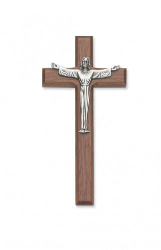 7" WALNUT RISEN CRUCIFIX