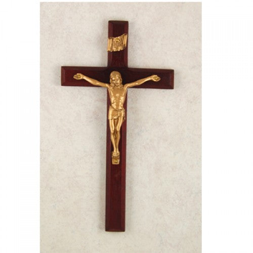 8" BEVELED CHERRY CRUCIFIX