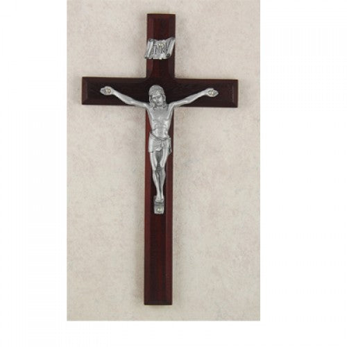 8" BEVELED CHERRY CRUCIFIX