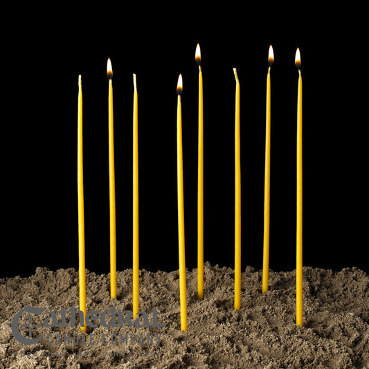 Orthodox Lighting Candle Tapers – 100% Natural Beeswax – 1/4" x 11" – Unbleached – 10 lb Box (Approx. 600 Candles)