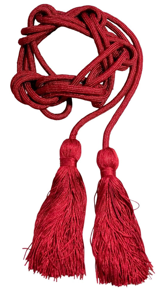 Red Clergy Cincture Belt – Elegant Rope Vestment for Mass and Ceremonies