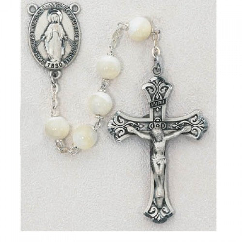 8MM MOTHER OF PEARL ROSARY